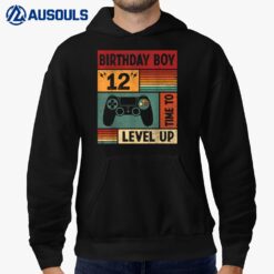 12th Birthday Boy Time to Level Up 12 Years Old Video Games Hoodie