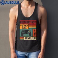 12th Birthday Boy Time to Level Up 12 Years Old Video Games Tank Top