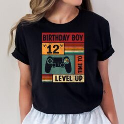 12th Birthday Boy Time to Level Up 12 Years Old Video Games T-Shirt