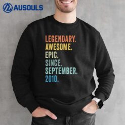 12th Birthday Legendary Epic Awesome Since September 2010 Sweatshirt