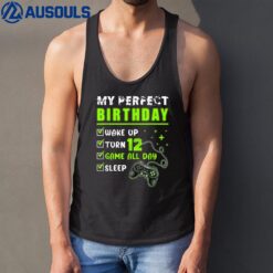 12th Perfect Birthday Boys Gaming 12 Years Old Gifts Gamer Tank Top