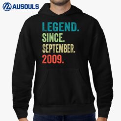 13 Year Old Gifts Vintage September 2009 13th Birthday Boy Hoodie