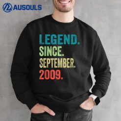 13 Year Old Gifts Vintage September 2009 13th Birthday Boy Sweatshirt