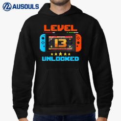 13 Year Old Level 13 Unlocked 13th Birthday Boy Video Games Hoodie