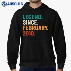 13 Years Old Gifts 13th Bday Boys Legend Since February 2010 Hoodie