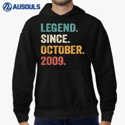 13 Years Old Gifts 13th Birthday Legend Since October 2009 Hoodie