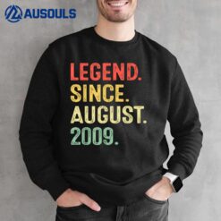 13 Years Old Gifts Legend Since August 2009 13th Birthday Sweatshirt