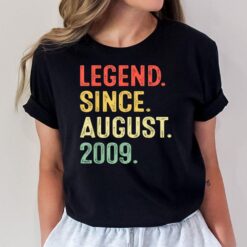 13 Years Old Gifts Legend Since August 2009 13th Birthday T-Shirt