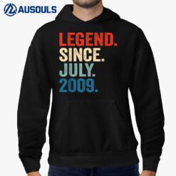 13 Years Old Gifts Legend Since July 2009 13th Birthday Boy Hoodie