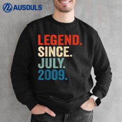 13 Years Old Gifts Legend Since July 2009 13th Birthday Boy Sweatshirt