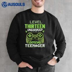 13th Birthday Boy Gaming Level 13 Unlocked Official Nager Sweatshirt