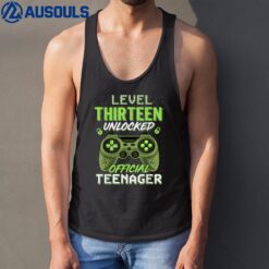 13th Birthday Boy Gaming Level 13 Unlocked Official Nager Tank Top