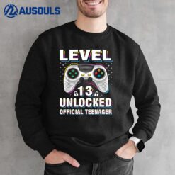 13th Birthday Boy Level 13 Unlocked Official nager Sweatshirt