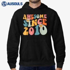 13th Birthday Gift Awesome Since 2010 13 Year Old Groovy Hoodie