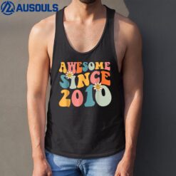 13th Birthday Gift Awesome Since 2010 13 Year Old Groovy Tank Top