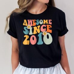 13th Birthday Gift Awesome Since 2010 13 Year Old Groovy T-Shirt