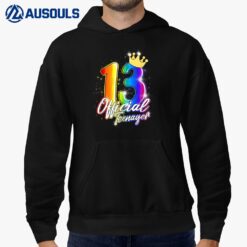 13th Birthday Official Nager In Rainbow 13 Year Old Girls Hoodie