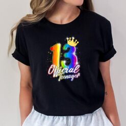 13th Birthday Official Nager In Rainbow 13 Year Old Girls T-Shirt