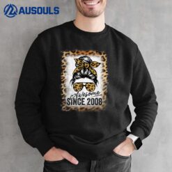 14 Years Old Awesome Since 2008 Leopard 14th Birthday Gifts Sweatshirt