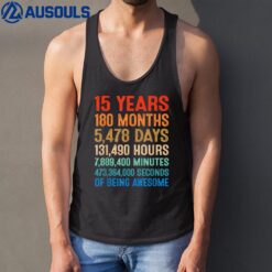 15 Years Of Being Awesome 15th Birthday Boys Girls nager Tank Top