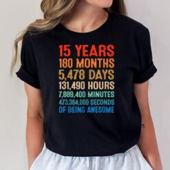 15 Years Of Being Awesome 15th Birthday Boys Girls nager T-Shirt