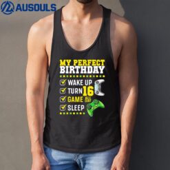 16th Birthday Party Perfect For Gamer 16 Years Old Boy Kids Tank Top