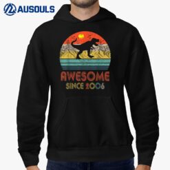 17 Year Old Gift Dinosaur Awesome Since 2006 17th Birthday Hoodie