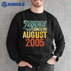 17 Years Old Legend Since August 2005 17th Birthday Gifts Sweatshirt