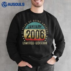 17th Birthday Gift Vintage January 2006 17 Years Old Boy Sweatshirt