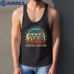 17th Birthday Gift Vintage January 2006 17 Years Old Boy Tank Top