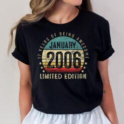 17th Birthday Gift Vintage January 2006 17 Years Old Boy T-Shirt