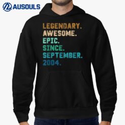 18 Years Old Gifts Legend Since September 2004 18th Birthday Hoodie