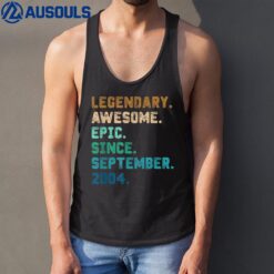 18 Years Old Gifts Legend Since September 2004 18th Birthday Tank Top