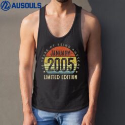 18th Birthday Gift Vintage January 2005 18 Years Old Boy Tank Top