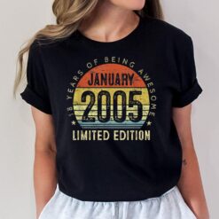 18th Birthday Gift Vintage January 2005 18 Years Old Boy T-Shirt