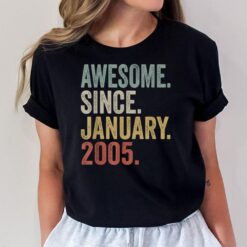 18th Birthday Gift Vintage January 2005 Funny 18 Year Old T-Shirt