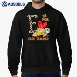 1st Day Of School Esol Teacher Leopard Flowers Teacher Hoodie