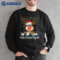 1st Grade Squad Reindeer Christmas First Grade Teacher Xmas Sweatshirt