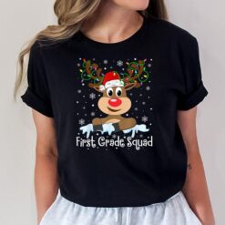 1st Grade Squad Reindeer Christmas First Grade Teacher Xmas T-Shirt