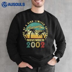 20 Years Old Funny Awesome Since November 2002 20th Birthday Sweatshirt