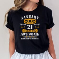 21 Years Old Gifts Vintage 21st Birthday Since January 2002 T-Shirt