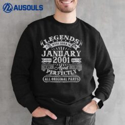 22 Years Old Gifts Legends Born In January 2001 22nd Bday Sweatshirt