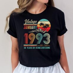 29 Years Old 29th Birthday Decoration Vintage January 1993 T-Shirt