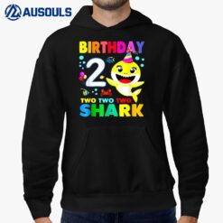 2nd Birthday Boy Girl Two 2 Year Old Shark Gift Family Hoodie