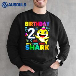 2nd Birthday Boy Girl Two 2 Year Old Shark Gift Family Sweatshirt