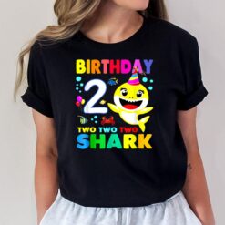 2nd Birthday Boy Girl Two 2 Year Old Shark Gift Family T-Shirt
