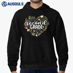 2nd Second Grade Floral Heart Back To School Teacher Girls Hoodie