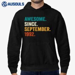 30 Year Old Gifts Awesome Since September 1992 30th Birthday Hoodie