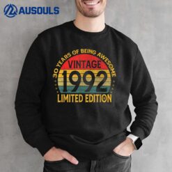 30 Year Old Gifts Vintage 1992 Limited Edition 30th Birthday Sweatshirt