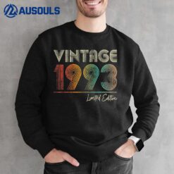 30 Year Old Vintage 1993 30th Birthday Gifts for Women Men Sweatshirt